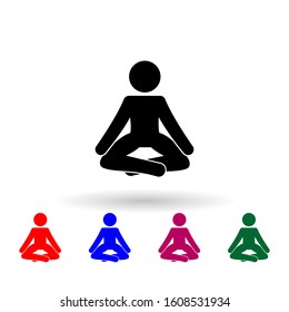 Silhouette of a meditating person multi color icon. Simple glyph, flat vector of spa icons for ui and ux, website or mobile application