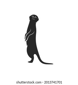Silhouette of a meerkat vector illustration. meerkat icon design