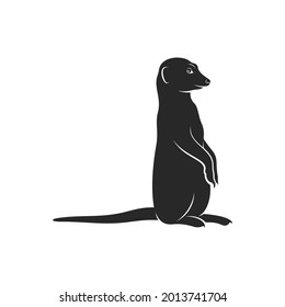 Silhouette of a meerkat vector illustration. meerkat icon design