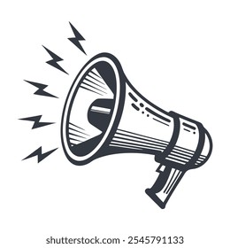  Silhouette Megaphone Vector Illustration for Logo Badge and Label Design