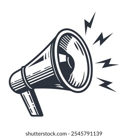  Silhouette Megaphone Vector Illustration for Logo Badge and Label Design