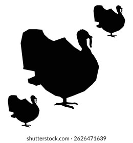 silhouette meleagris gallopavo , silhouette of meleagris gallopavo