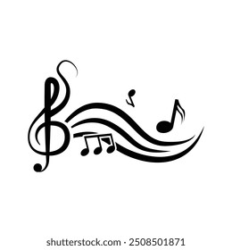 Silhouette melody curves and lines element design graphic