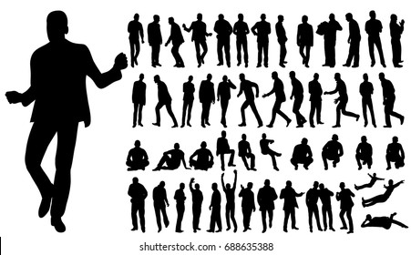 Silhouette Men Business Collection Stock Vector (Royalty Free ...