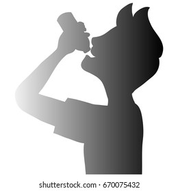 Silhouette Men Drinking Water Stock Vector (Royalty Free) 670075432 ...