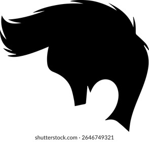 Silhouette of men hairstyle fashion haircut