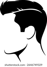 Silhouette of men hairstyle fashion haircut