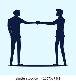 Silhouette of men holding hands. Collaboration concept. work together vector