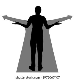 silhouette of men not knowing the right way