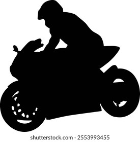 Silhouette of men riding motorcycle illustration