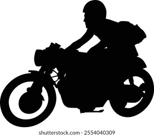 Silhouette of men riding motorcycle illustration