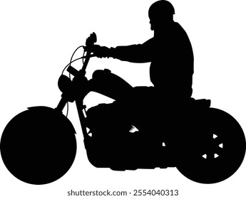 Silhouette of men riding motorcycle illustration