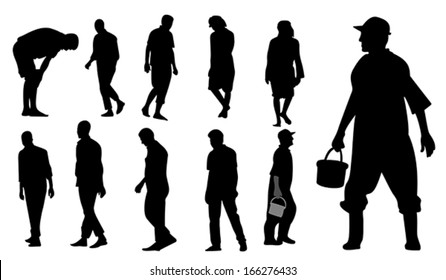 Silhouette of the men, vector