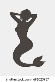 Silhouette of a mermaid