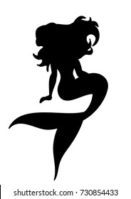 Silhouette Mermaid Sitting Stock Vector (Royalty Free) 730854433 ...