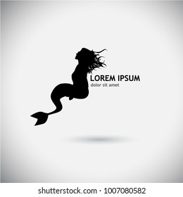 Silhouette of a mermaid. Vector