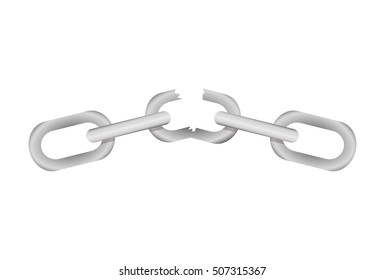 silhouette with metal broken chain