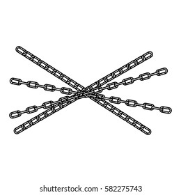 silhouette metal set collection chains icon vector illustration