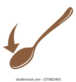 
Silhouette of a metal spoon