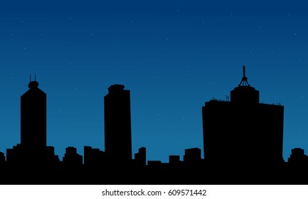 Silhouette of Mexico building on city scenery