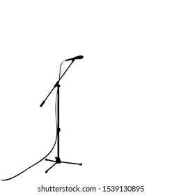 Silhouette microphone music sings. Vector illustration