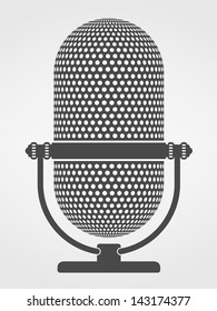 Silhouette of a microphone, vector eps10 illustration