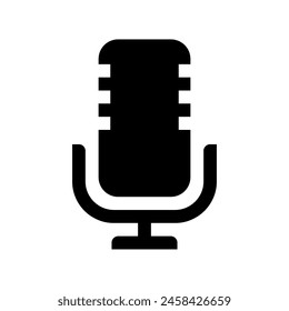 Silhouetten-Mikrofon-Vektorgrafik-Symbol auf weißem Hintergrund.