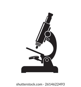 Silhouette of Microscope vector illustration on white background.