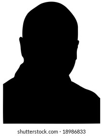 silhouette of middle age bald man