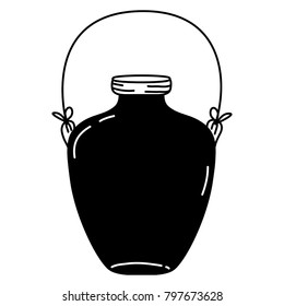 silhouette middle mason jar with wire handle design