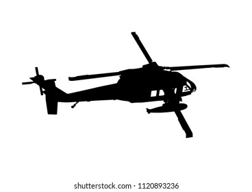 silhouette of military helicopter vector