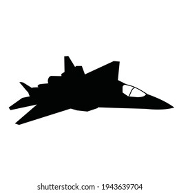 silhouette of military jetfighter vector design