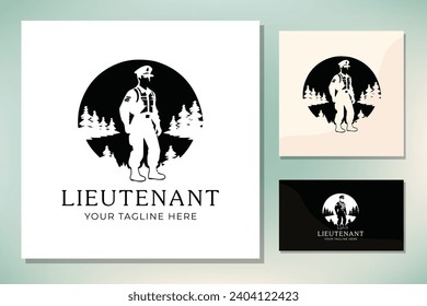 Silhouette of Military Lieutenant logo design