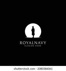 Silhouette Of Military Royal Navy, Royal Australian Navy Lieutenant Captain Logo Design