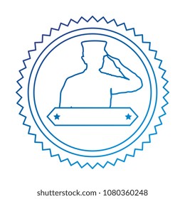 silhouette of military saluting with ribbon