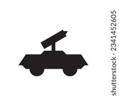 Silhouette Military vehicle isolated on a white background