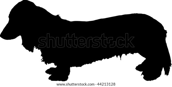 Download Silhouette Miniature Long Haired Dachshund On Stock Vector ...