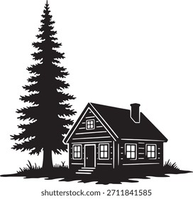 Silhouette Minimal Abstract Vector Illustration 