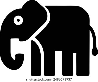 Silhouette minimalist elephant concept. Animal  zoo design template. elephant symbol. Vector illustration