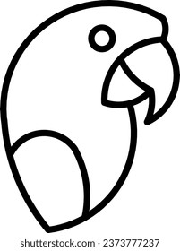 Silhouette of a minimalist parrot