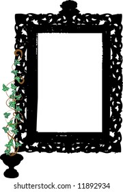 Silhouette of mirror and ivy