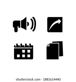Silhouette-Design für mobile Anwendungen Symbole einzeln auf weißem Hintergrund