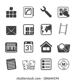 Silhouette Mobile Phone and Computer icon - Vector Icon Set