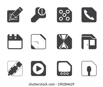 Silhouette Mobile Phone, Computer and Internet Icons - Vector Icon Set 2