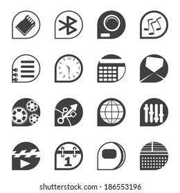 Silhouette Mobile phone  performance, internet and office icons - vector Icon Set