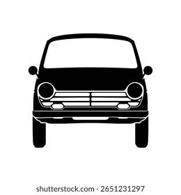 Silhouette Modell eines schwarzen Mini-Auto perfekt für Ikone und Illustration