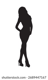 Silhouette of Modeling Girl in different poses Vector design