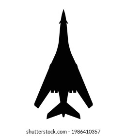 silhouette of modern bomber plane vector design

