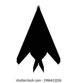 silhouette of modern bomber plane vector design