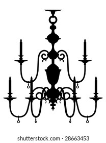 Silhouette of modern chandelier